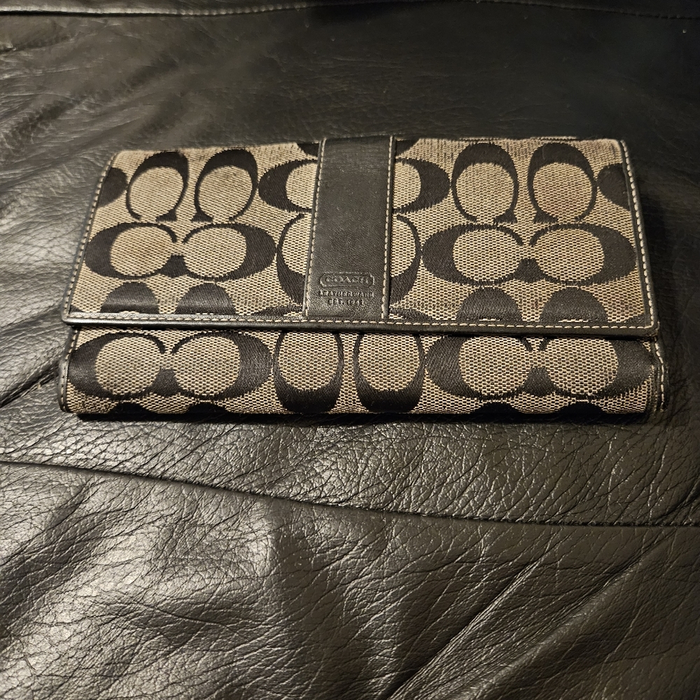 Coach Black and Tan Wallet